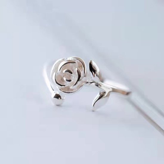 Gading® dames meisje Ring met rose - one size ring- valentijn cadeautje