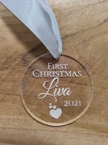 Gepersonaliseerde kersthanger ''First Christmas'' - kersthanger te personaliseren met naam - first Christmas - eerste Kerst - 1e Kerstmis