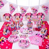 Minni - Meisjes - 235 st - Verjaardag - Versiering - Set - Feest - pakket - ballonnen - Kinder feest - XXL - Minnie - Feestpakket - Decoratie -Taart - Topper - Slingers - Borden -B