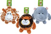 Boon hondenspeelgoed safaribal pluche met piep assorti, 17 cm