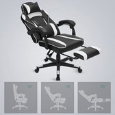 chaise de bureau avec repose-pieds, design ergonomique, appui-tête réglable, support lombaire, peut supporter jusqu'à 150 kg