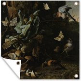 Tuinposters Dieren en planten - Schilderij van Melchior d'Hondecoeter - 50x50 cm - Tuindoek - Buitenposter