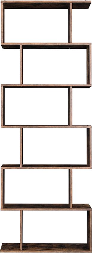 VASAGLE Boekenkast, set van 2, plank met 6 niveaus, staand rek, kantoorplank, vrijstaand, decoratieve plank, voor presentatie, modern, voor woonkamer, slaapkamer, kantoor, wit LSS037W01