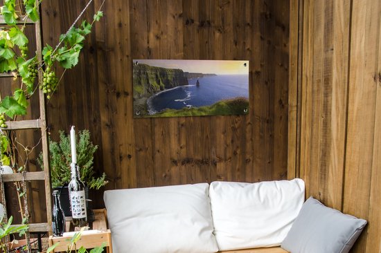 Affiche de jardin Soleil sur les falaises de Moher en Irlande - 80x40 cm