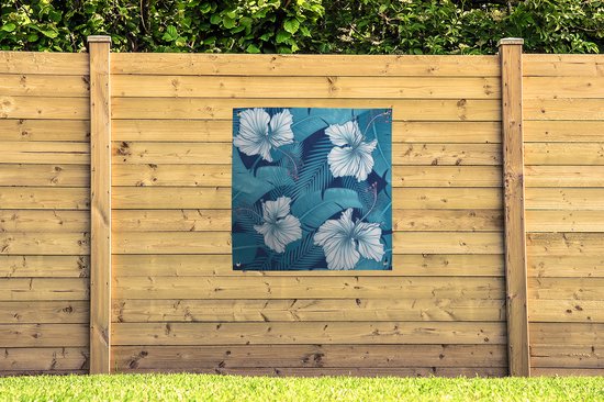 Toile de jardin Tropical - Fleurs - Blauw - 100x100 cm
