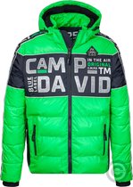 Camp David, gewatteerd jack met afneembare capuchon, Lime Groen (XL)