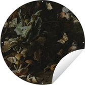 Tuincirkel Dieren en planten - Schilderij van Melchior d'Hondecoeter - 90x90 cm - Ronde Tuinposter - Buiten