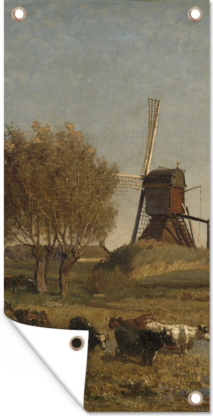 Tuinposter De Winkel te Abcoude - Schilderij van Paul Joseph Constantin Gabriël - 40x80 cm - Wanddecoratie Buiten - Tuinposter - Tuindoek - Schuttingposter - Tuinschilderij