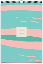 2021-2022 halverwege het jaar familie wandkalender - A3 - academische - muur planner - geometrische - 2021-2022 halverwege het jaar maand om - muur planner - met stickers te bekijk