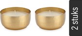 vtwonen - Kaarsen - Set van 2 - Metaal - Goud - 11x5.5cm