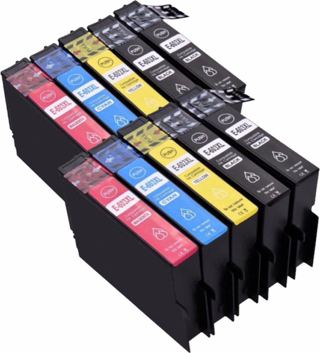 MediaHolland® 603XL Huismerk Cartridges geschikt voor Epson 603XL Multipack 10 stuks. Geschikt voor de volgende Epson printers: XP-4105 XP-4100 XP-3105 XP-3100 XP-2105 XP-2100 WF-2850DWF WF-2835DWF WF-2830DWF WF-2810DWF