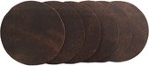 Leren onderzetters crack bruin met een stoere  uitstraling set van 8 stuks - De Riemenspecialist Cadeau Tip!