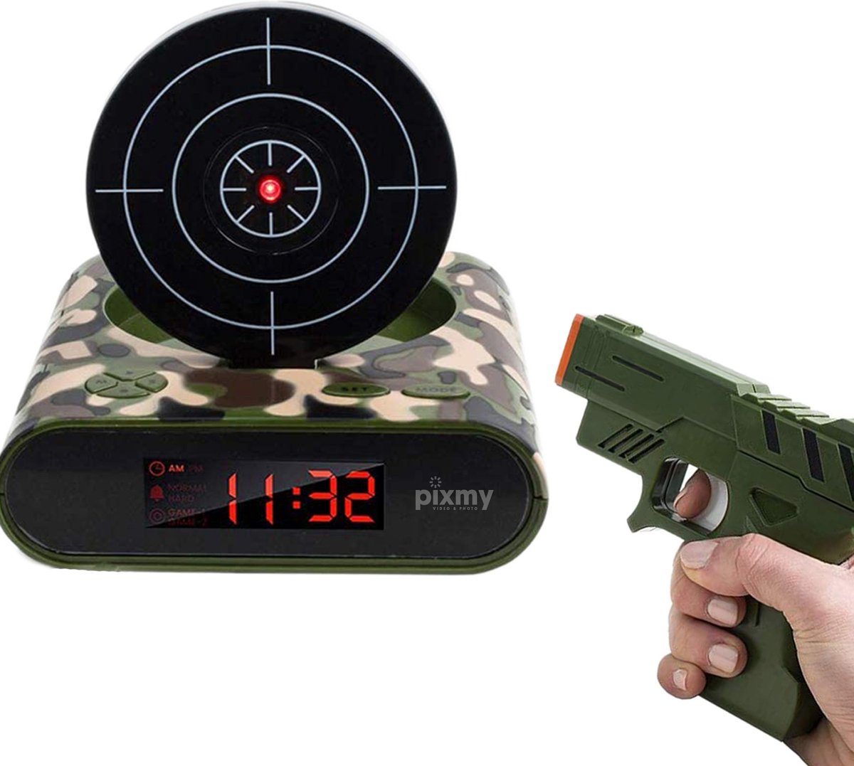 JTLB Gun Wekker - Doel Digitale Wekker - Schietgereedschap Wekker Interessante LED-scherm Ringtoons Aanpassing Moderne Doel Wekker 5V JTLB Gun Wekker - Doel Digitale Wekker - Schietgereedschap Wekker