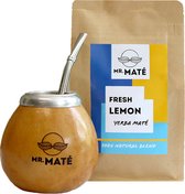 Yerba Maté Starterspakket - Traditionele Kalebas + Bombilla - Lemon Mint 150g