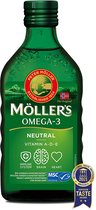Möller's Omega 3 Levertraan | Omega 3 voedingssupplementen met EPA, DHA, Vit A, D en E | Zeer zuivere natuurlijke levertraan | 165 jaar oud merk | Superior Taste Award | Neutrale smaak | 250 