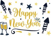 Nieuwjaar raamsticker - Decoratie nieuwjaar - Decoratie Happy New Year - Raamsticker - Nieuwjaar - Happy New Year