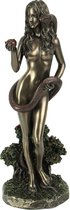MadDeco - bronskleurig beeldje Eva met appel en slang in paradijs