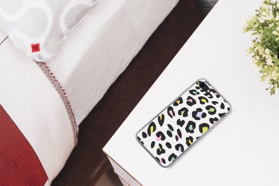 Coque iPhone 7 - Imprimé Panthère - Couleurs - Zwart - Siliconen - Sinterklaas - Noël - Cadeaux - Cadeaux chaussures