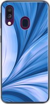 Geschikt voor Samsung Galaxy A40 hoesje - Blauw - Abstract - Design - Siliconen Telefoonhoesje