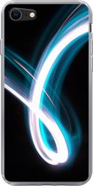 Geschikt voor iPhone SE 2020 hoesje - Licht - Blauw - Abstract - Siliconen Telefoonhoesje