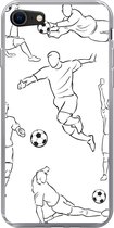 Geschikt voor iPhone 8 hoesje - Een illustratie van spelers in verschillende posities - Jongetje - Meisje - Kinderen - Siliconen Telefoonhoesje