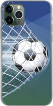 Geschikt voor iPhone 11 Pro hoesje - Een illustratie van een voetbal in het net -Jongens - Meisjes - Kinderen - Siliconen Telefoonhoesje