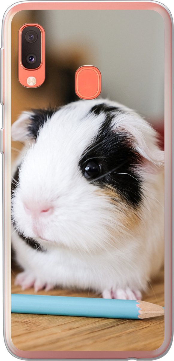 Telefoonhoesje Geschikt voor Samsung Galaxy A20e hoesje - Schattige baby-cavia's - Siliconen Telefoonhoesje Telefoonhoesje