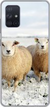 Geschikt voor Samsung Galaxy A51 hoesje - Groep nieuwsgierige schapen - Siliconen Telefoonhoesje