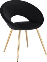 Polaza®️ Eetkamerstoel - Moderne Eetkamer Stoel - Fluwelen Stoel - Eetkamerstoelen - Stoel - Woonkamer Stoel - Zwart