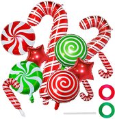 MagieQ 30 stuks Kerst Snoepjes Folie Ballonnen Candy balloons - Versiering - Decoratie - Kerstmis Versiering - Rood & Groen - Kerstversiering voor Binnen & Buiten - Feestversiering