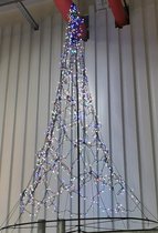 Kerstboom vlaggenmastverlichting 305cm, 960 LED multicolor, met stok