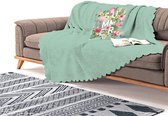 Zethome - Groente Bankhoes - Sofa cover - 90x180 cm - Chenille Stof - Bank hoes - Bank beschermer - Digital Printed