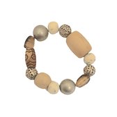 Armband - Rekbaar - Beige tinten - Damesdingetjes