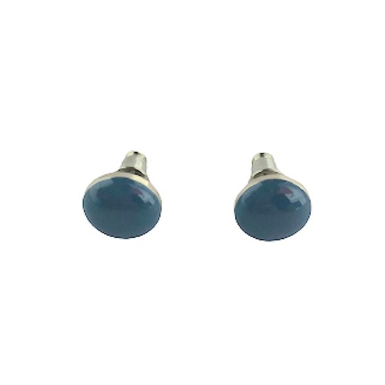 Oorstekers - Blauw, zilverkleurig - 1 Centimeter - Oorknoppen - Damesdingetjes