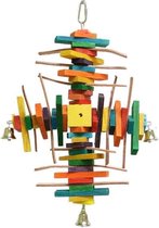 Zoo-Max Radar Big - speelgoed voor papegaaien - sloopspeelgoed - hout - papegaai - touw - speeltje voor ara
