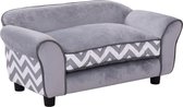 Nancy's Annis Lake Dog Sofa - Grijs - Hout, Schuim, Fluweel - 28,93 cm x 16,14 cm x 12,99 cm