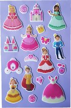 Stickers Puffy "Prinses" +/- 33 Stickers