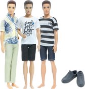 Dolldreams - Poppenkleding | 3 sets kleding + 1 keer schoenen voor mannelijke modepop zoals Ken