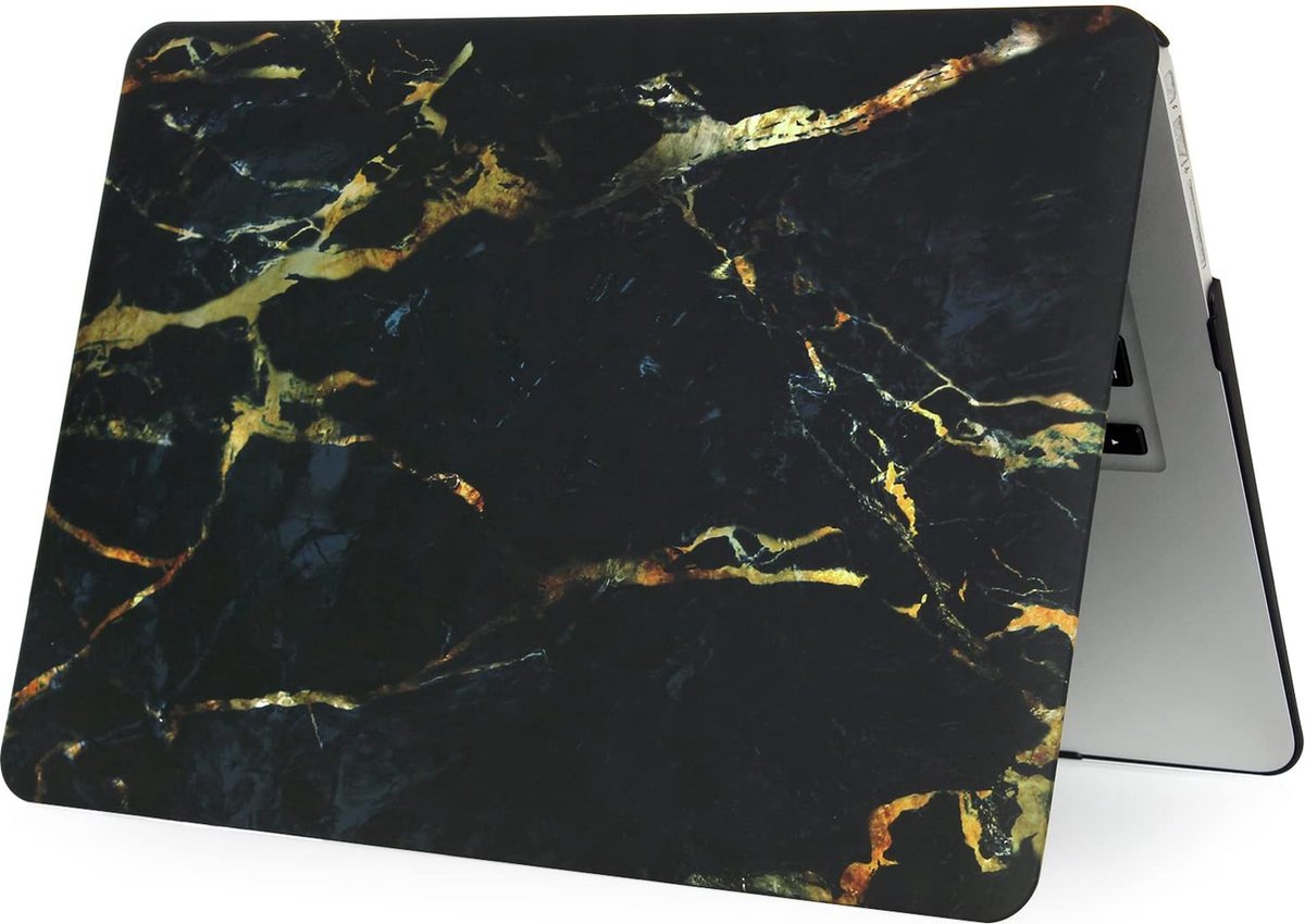 MacBook Air 2020 Cover - Case Hardcover Shock Proof Hardcase Hoes Macbook Air 2020 (A2179) Cover - Marble Black/Gold