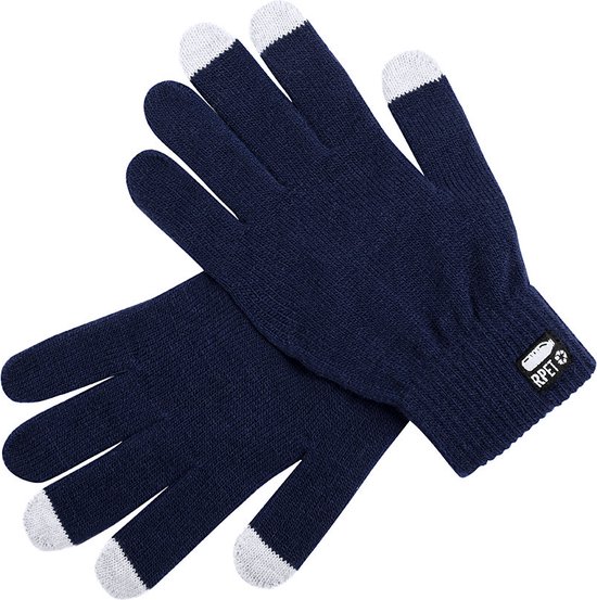 Touchscreen handschoenen - handschoen winter - dames en heren - RPET - duurzaam - donkerblauw