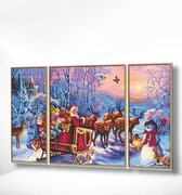 Painting Expert® Schilderen op nummer Volwassenen - Schilderen op nummer Kinderen - Drieluik Kerstmis - 80x150cm - Exclusief Lijst (24 kleurtjes)