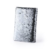Notitieboek a5 - glitter boekje - hardcover - notitieboekje blanco - schrijfboekje - zilvere paillette