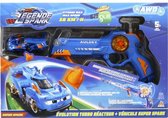 DE LEGENDE VAN SPARK - Evolution Turbo Reactor Launcher + Super Spark Vehicle + 3 Accessoires - Super Speed Launcher 36km / h - 5 jaar +