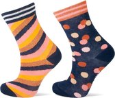 Yellow Moon kindersokken - diagonaal dots - 2-pack - 27/30