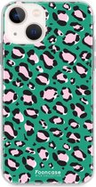 iPhone 13 hoesje TPU Soft Case - Back Cover - Luipaard / Leopard print / Groen