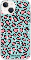 iPhone 13 hoesje TPU Soft Case - Back Cover - Luipaard / Leopard print / Blauw