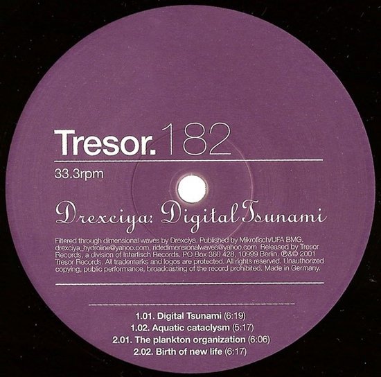 Drexciya - Digital Tsunami (12" Vinyl Single)