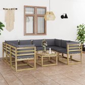 Decoways - 9-delige Loungeset met kussens geïmpregneerd grenenhout