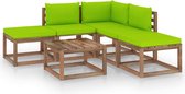 Decoways - 6-delige Loungeset met heldergroene kussens