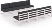 Decoways - 9-delige Loungeset met kussens massief grenenhout